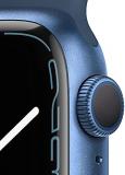 Apple Watch Series 7 (GPS, 41mm) Smart watch - Blue Aluminium Case with Abyss Blue Sport Band - Regular. Fitness Tracker, Blood Oxygen & ECG Apps, Always-On Retina Display, Water Resistant