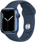 Apple Watch Series 7 (GPS, 41mm) - Blue Aluminium Case with Abyss Blue Sport Band (Renewed)