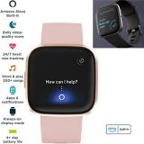 Fitbit Versa 2 Health and Fitness Smart Watch (Petal/Copper Rose) with Heart Rate Monitor, S & L Bands, Bundle with 3.3foot Charge Cable, Wall Adapter, Screen Protectors & PremGear Cloth
