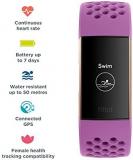 Fitbit Charge 3 Advanced Fitness Tracker with Heart Rate, Swim Tracking & 7 Day Battery - Rose-Gold/Berry, One Size