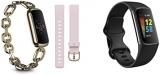 Fitbit Luxe Special Edition Activity Tracker , Soft Gold / Peony & Charge 5 Activity Tracker with 6-months Premium Membership Included,Graphite/Black