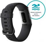 Fitbit Charge 3 Advanced Fitness Tracker with Heart Rate, Swim Tracking & 7 Day Battery - Graphite/Black, One Size