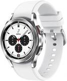 Samsung Galaxy Watch4 Classic Smart Watch, Rotating Bezel, Health Monitoring, Fitness Tracker, Bluetooth, 42mm, Silver dial with white strap(UK Version)