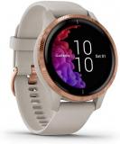 Garmin Venu, GPS Smartwatch with Bright Touchscreen Display, Features Music, Body Energy Monitoring, Animated Workouts, Pulse Ox Sensors and More, Light Sand with Rose Gold Hardware (Renewed)