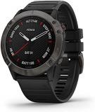 Garmin Fenix 6X - Sapphire Carbon Grey DLC with black band Watch (Renewed)