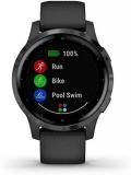 Garmin Vívoactive 4S, Smaller-Sized GPS Smartwatch, Features Music, Body Energy Monitoring, Animated Workouts, Pulse Ox Sensors and More, PVD Black/Slate (Renewed)