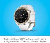Garmin Approach S40, Stylish GPS Golf Smartwatch, Lightweight with Touchscreen Display, White/Light Gold