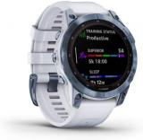 Garmin Fenix 7 Sapphire Solar Smartwatch with QuickFit Watch Strap 22 mm White / Blue 2022 Heart Rate Monitor