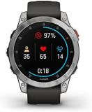 Garmin epix 2, Premium Active Smartwatch, Slate and Stainless Steel with Silicone Band Black