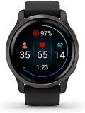 Garmin Venu 2 GPS smartwatch with all-day health monitoring, Slate Bezel with Black Case and Silicone Band