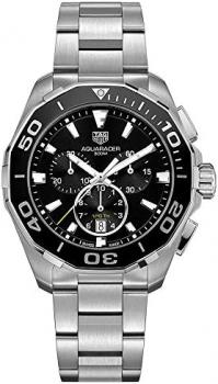 TAG Heuer Men's Aquaracer 43mm Steel Bracelet & Case Quartz Black Dial Analog Watch CAY111A.BA0927