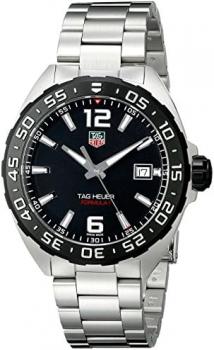 TAG Heuer Men's WAZ1110.BA0875 Stainless Steel Watch, Black, Quartz Watch