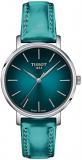Woman watch Tissot Everytime Lady only time turquoise T143.210.17.091.00 leather strap