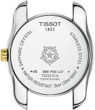 Tissot Women's Wave 316L Stainless Steel case with Yellow Gold PVD Coating Swiss Quartz Dress Watch Strap, 14 (Model: T0232102211300), Gold, Grey, Quartz Movement