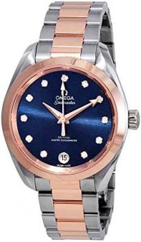 Omega Seamaster Aqua Terra Automatic Chronometer Diamond Blue Dial Ladies Watch 220.20.34.20.53.001