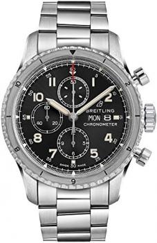 Breitling Aviator 8 Chronograph 43 Men's Watch A13316101B1A1, Black, Chronograph