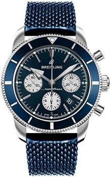 Breitling Superocean Heritage II B01 Chronograph 44 Steel Men's Watch on Blue Aero Classic Rubber Strap AB0162161C1S1