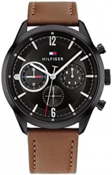 Tommy Hilfiger Analogue Multifunction Quartz Watch for Men with Brown Leather Strap - 1791942