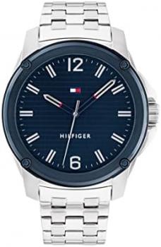 Tommy Hilfiger Analogue Quartz Watch for Men with Silver Stainless Steel Bracelet - 1710487