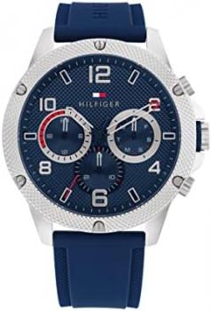Tommy Hilfiger Analogue Multifunction Quartz Watch for Men with Blue Silicone Bracelet - 1792027