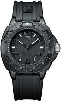 LUMINOX Outdoor Mens Watch Vintage Style (XL.0201.BO / Sentry 0200 Series) Swiss Made, 43mm Black Carbon Compound Case and Dial + 100 Metres Waterproof