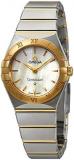 Omega Constellation White Mother of Pearl Dial Ladies Steel and 18kt Yellow Gold...