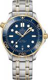 Omega Seamaster Sedna Blue Dial Steel and 18K Yellow Gold Watch 210.20.42.20.03.001, Diver,Diving Watch