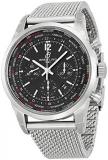 Breitling Transocean Unitime Black Dial Stainless Steel Mens Watch AB0510U6-BC26SS