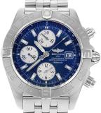 Breitling Galactic Chronograph Blue Dial Stainless Steel Mens Watch A1336410-C645SS, Blue