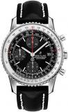 Breitling Navitimer 1 Chronograph 41 Steel Men's Watch on Black Leather Strap A1...