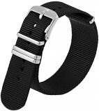 Luminox Genuine Watch Bands FNX.2201.20Q.K - Strap Replacement 22mm 4 loop Webbing Black Nylon Strap with Steel Buckle for Luminox Watches 0320 0330