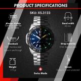 Luminox Pacific Diver XS.3123 Mens Watch 44mm - Military Dive Watch in Silver/Blue Date Function 200m Water Resistant Sapphire Glass