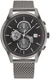 Tommy Hilfiger Analogue Multifunction Quartz Watch for Men with Gunmetal Stainless Steel Mesh Bracelet - 1710506