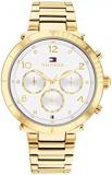 Tommy Hilfiger Analogue Multifunction Quartz Watch for Women with Gold Coloured Stainless Steel Bracelet - 1782490