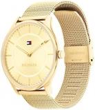 Tommy Hilfiger Analogue Quartz Watch for Women with Gold Coloured Stainless Steel Mesh Bracelet - 1782531