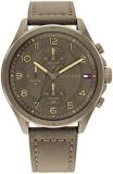 Tommy Hilfiger Analogue Multifunction Quartz Watch for Men with Khaki Leather St...