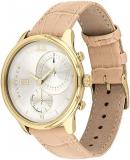 Tommy Hilfiger Analogue Multifunction Quartz Watch for Women with Beige Leather Strap - 1782129