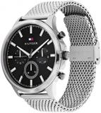 Tommy Hilfiger Analogue Multifunction Quartz Watch for Men with Silver Stainless Steel Mesh Bracelet - 1710498