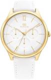 Tommy Hilfiger Analogue Multifunction Quartz Watch for Women with White Leather Strap - 1782454