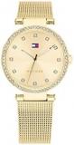 Tommy Hilfiger Analogue Quartz Watch for Women with Gold Coloured Stainless Steel Mesh Bracelet - 1782507