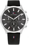 Tommy Hilfiger Analogue Multifunction Quartz Watch for Men with Black Leather St...