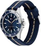 Tommy Hilfiger Analogue Quartz Watch for Men with Navy Blue Ocean Plastic Textile Strap - 1792011