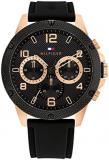 Tommy Hilfiger Analogue Multifunction Quartz Watch for Men with Black Silicone Bracelet - 1792028