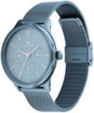 Tommy Hilfiger Analogue Multifunction Quartz Watch for Women with Blue Stainless Steel Mesh Bracelet - 1782459