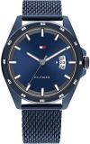 Tommy Hilfiger Analogue Quartz Watch for Men with Blue Stainless Steel Mesh Bracelet - 1791911