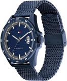 Tommy Hilfiger Analogue Quartz Watch for Men with Blue Stainless Steel Mesh Bracelet - 1791911