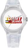 Tommy Hilfiger Jeans Analogue Quartz Watch Unisex with White Silicone Bracelet - 1720027