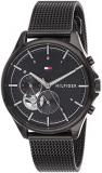 Tommy Hilfiger Analogue Multifunction Quartz Watch for Women with Black Stainless Steel Mesh Bracelet - 1782485
