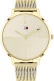 Tommy Hilfiger Analogue Quartz Watch for Women with Gold Coloured Stainless Steel Mesh Bracelet - 1782339