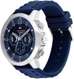 Tommy Hilfiger Analogue Multifunction Quartz Watch for Men with Navy Blue Silicone Bracelet - 1710489